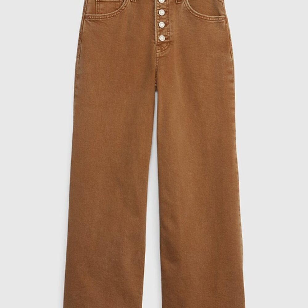 GUC Gap High Stride Wide-Leg Ankle Jeans Size 27 Summer Spice Brown